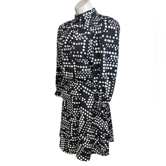 New Karl Lagerfeld black white polka dot fit & flare knee length dress - Picture 10 of 16